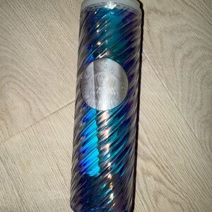 Starbucks Blue and Silver Spiral Tumbler